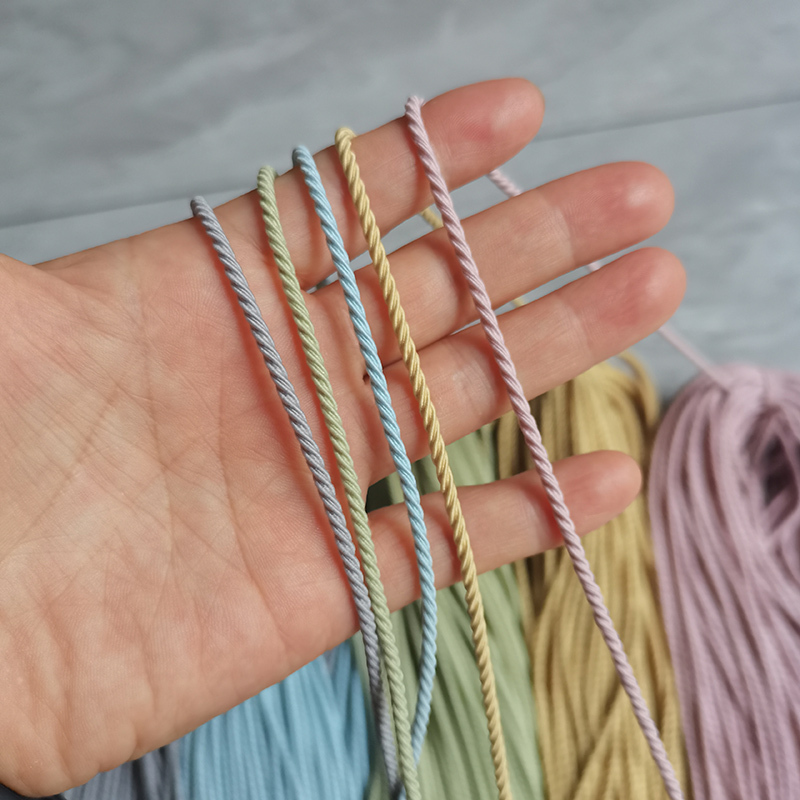 2.5mm Threaded Twisted Hair Rope High-Elasticity Rubber Band DIY Material Accessories Twisted Rope Colorful Rope Handmade