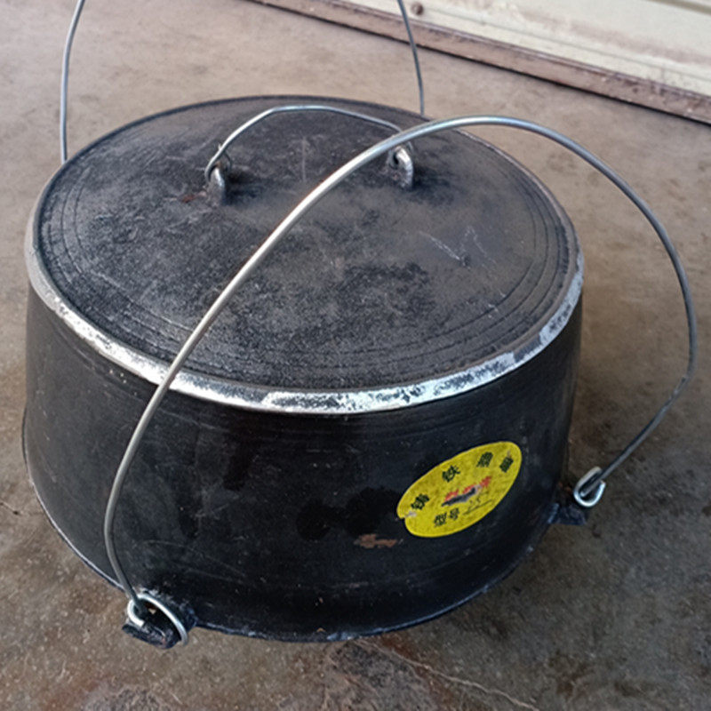 Cast iron tripod pan large capacity 11 5 liters old raw iron tripod pot firewood pot hot pot Kitchen Range Cooking Utensils Farmhouse Rice