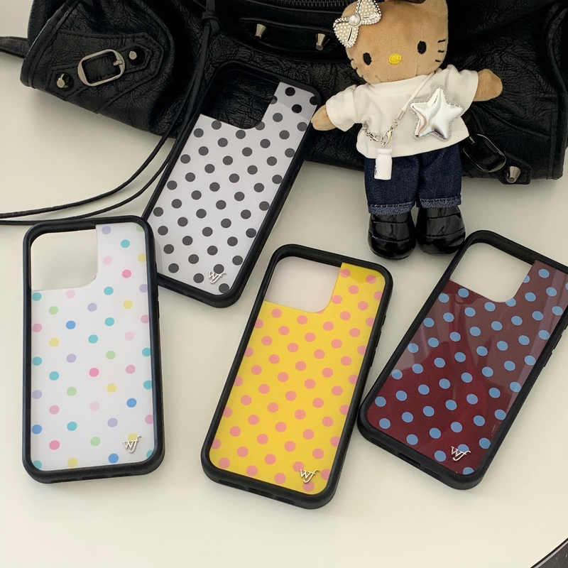 Wf Polka Dot Case Suitable for iPhone 17 Pro Max, Apple 17 Pro, Couple 16 Plus, Trendy Brand 15, Retro 14, Wildflower 13, European and American Style 12 Phone Case