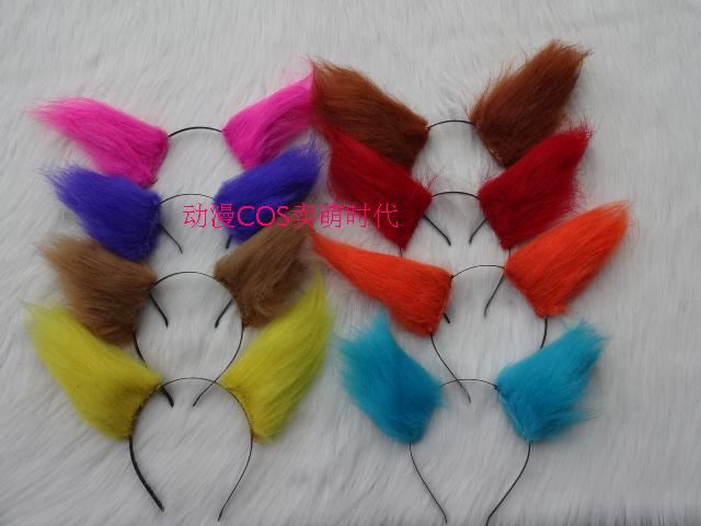 cos multicolor plush fox ears various styles customized