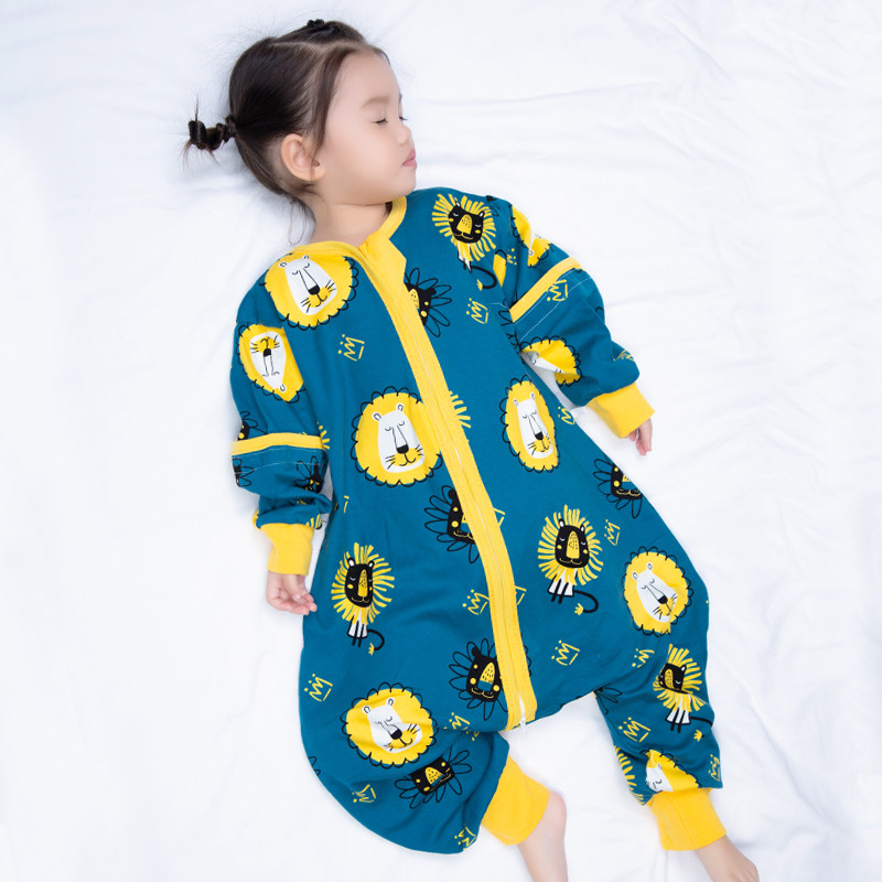 Superman Bean summer Children sleeping bag Baby Lions Sleeping Clothes Single Layer Pure Cotton Curly Hair Lion Spring Summer Defence Kicks