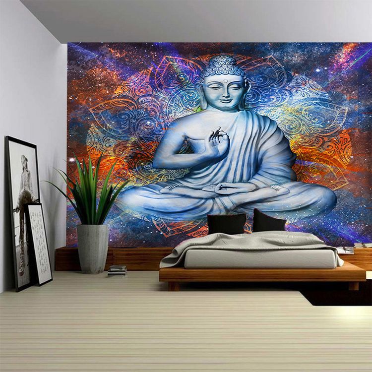 Super-large wall decorated tapestry Southeast Asian style Buddha statue hanging bedroom background Buddha head carpet