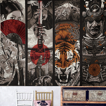 Japanese Ukiyo-painted Tiger Fighting Samurai tattoo tattoo bar bedside decoration hanging cloth curtain wall cloth tapestry