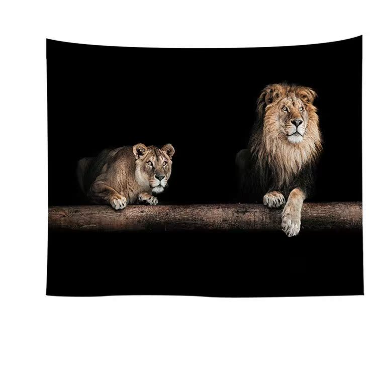 Xuất khẩu Lion Lion Trang trí tường Treo Vải sống Nền vải Phòng khách Phòng ngủ Tường Tấm thảm Phân vùng Khăn trải bàn 	thảm treo tường dạ quang