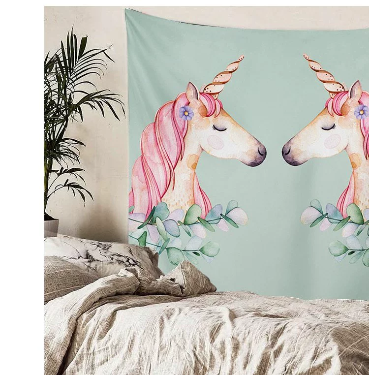 INS Bắc Âu Unicorn Net Red Wall Trang trí tấm thảm Đầu giường Phòng ngủ Nền vải Khăn trải bàn Vách ngăn