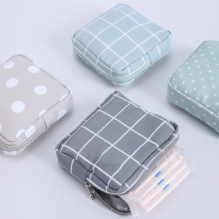 Aunt towel Tampon storage bag Monthly bag Multi-function storage box Cute portable large capacity zipper bag