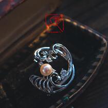 Endless Summer Studio Outfall {Sea Minyue} Chest Needle Akoya Pearl 2 Color into 925 silver