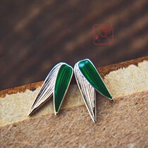 Cuischu 925 silver enamel floral eardecorated with wind ear decorated with ear