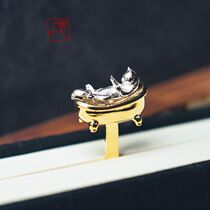 Book sea spa bookmark Sea otter cat bathtub 925 Silver brass