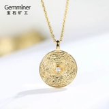 宝石矿工 Золотая бриллиантовая подвеска, монеты, ожерелье, цепочка до ключиц, 18 карат, простой и элегантный дизайн