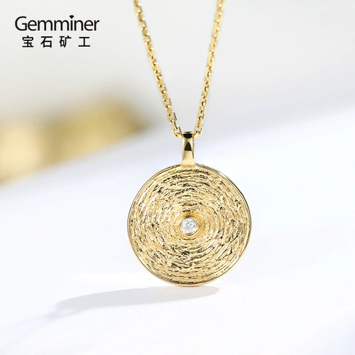 宝石矿工 Золотая бриллиантовая подвеска, монеты, ожерелье, цепочка до ключиц, 18 карат, простой и элегантный дизайн