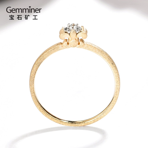 宝石矿工 18K Золотая Айрис Тоттен Тотем Алмаз Кольцо Реал Уверли Одинокое алмазное кольцо с бриллиантовым песком Процесс плевы