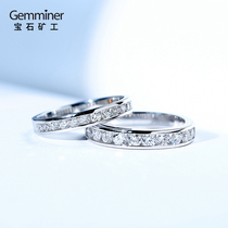 Gemstone Miner 18k White Gold Diamond Women's Ring Gold Wedding Ring Diamond Row Diamond Women's Ring Groove Set Classic