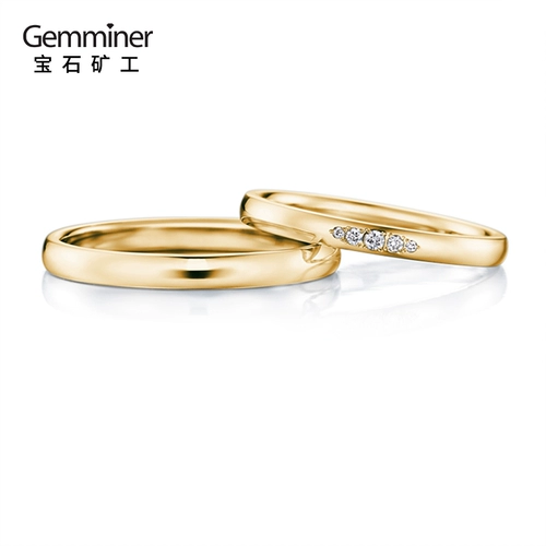 宝石矿工 Золотое платиновое кольцо для влюбленных, 18 карат, розовое золото