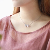 宝石矿工 Ожерелье с бантиком, платиновое обручальное кольцо, бриллиантовая подвеска, белое золото 18 карат