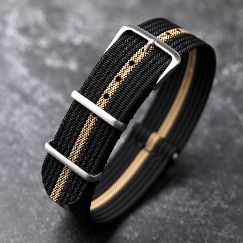 Nato Nylon Woven 20 22mm Two-Tone Strap Compatible with Tudor Omega Seamaster Men's Watch Waterproof