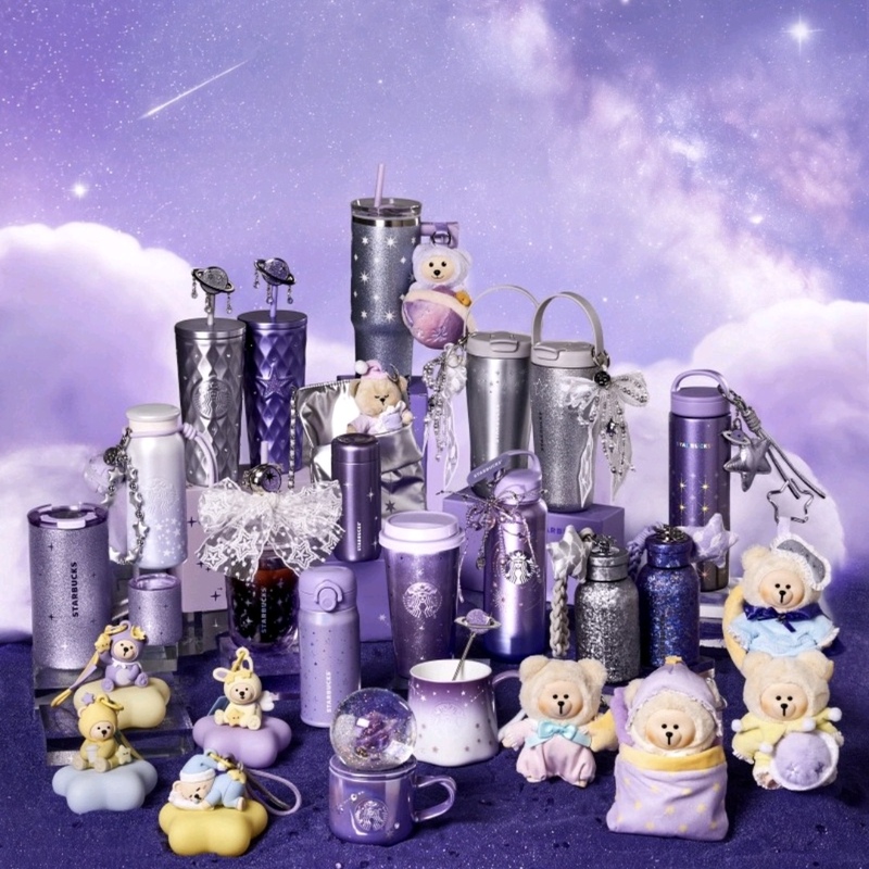Starbucks Cup, Purple Night Galaxy, Stainless Steel Straw, Insulated Drinking Cup, Portable, Car-Mounted, High-Looking, Gift for Girls