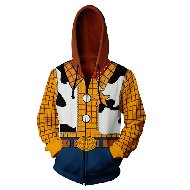 Toy Story 4 clothes adult Woody cos clothes adult Buzz Lightyear peripheral zipper jacket hooded sweatshirt