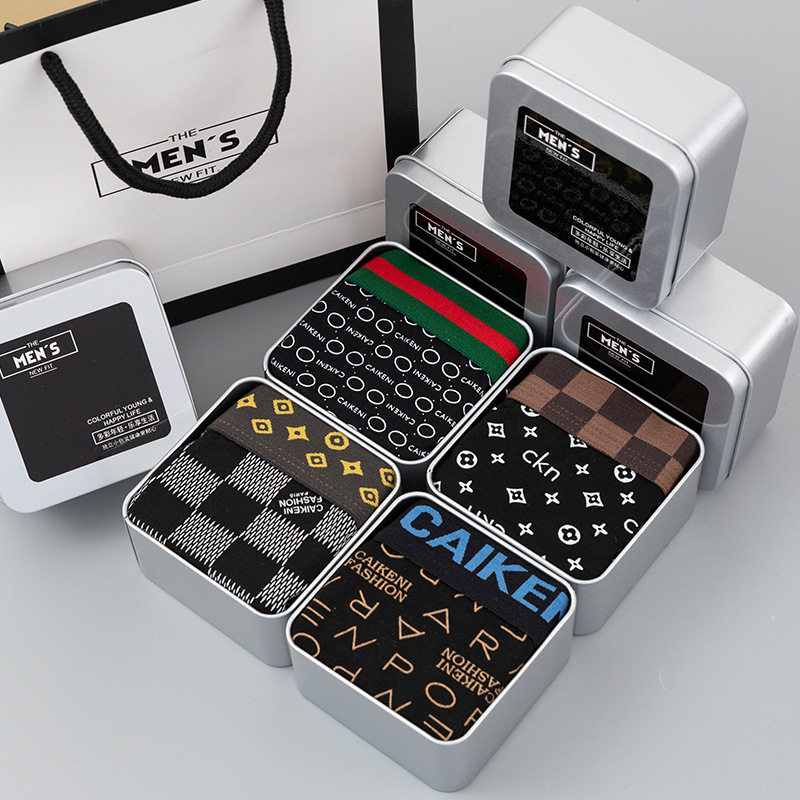 Men's Underwear Gift Box Four Corner Pants Modale Breathable Pure Cotton Stall Teenagers Four Corners Send Boyfriends Gift Shorts