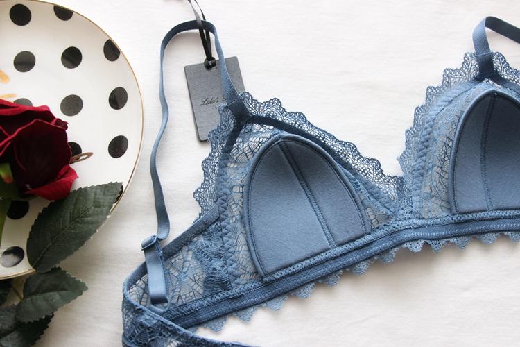Ren mỏng cotton không thép vòng tam giác gợi cảm cup bra đặt bralette cô gái đồ lót đồ lót ren quyến rũ