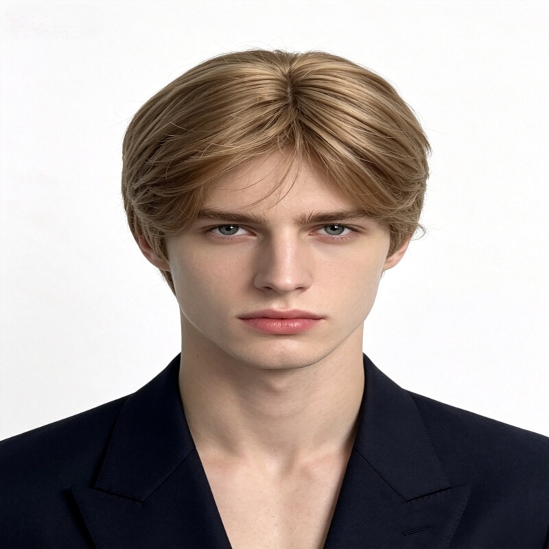 Performance Wig, Middle-Parted Blonde Wig, Men's Wig, Short Straight Hair, Foreigner Wig, Middle-Parted Bangs, Full Wig Performance Wig, Middle-Parted Blonde Wig, Men's Wig, Short Straight Hair, Foreigner Wig, Middle-Parted Bangs, Full Wig