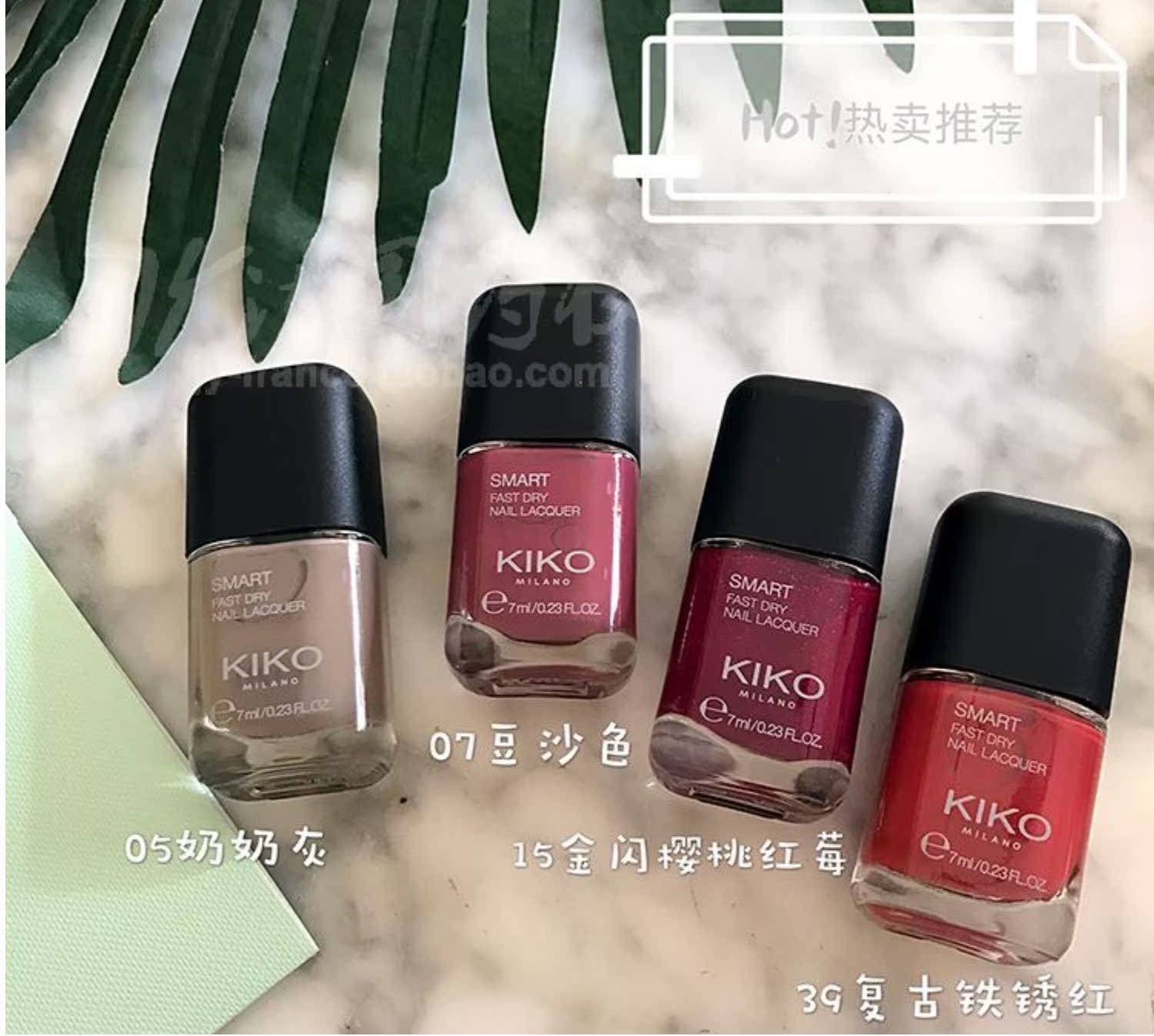 Tại chỗ / quá cảnh Ba chai sơn móng tay KIKO Nâng cấp nhanh khô Grandma màu xám đậu mũ mũm mĩm - Sơn móng tay / Móng tay và móng chân màu nail đẹp tôn da