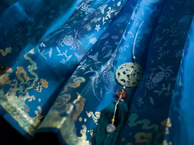 Hello Mei Li(tail order customization)(two pieces)Carp Yue Qingyun-woven gold skirt