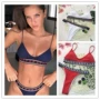 AliExpress 2018 mới bikini màu rắn năm cánh sao băng ruy băng áo tắm nữ cảm giác áo tắm bikini - Bikinis áo tắm sexy