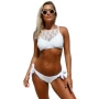 Châu Âu và Hoa Kỳ mới gợi cảm ren trắng bikini ren dày thép tấm ngực lớn ngực nhỏ tập hợp áo tắm bãi biển phụ nữ - Bikinis áo tắm cao cấp