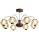 French Mid-Century Style Living Room Lamp, American Retro Vintage Dining Room Study Lamp, Walnut Wood Bedroom Room Chandelier