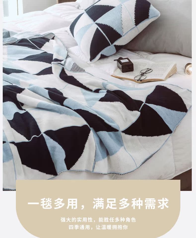 Cotton màu phù hợp đan chăn phòng khách sofa chăn phong cách Bắc Âu giải trí điều hòa không khí khăn choàng chăn đơn cotton mỏng chăn - Ném / Chăn chăn nỉ nhung