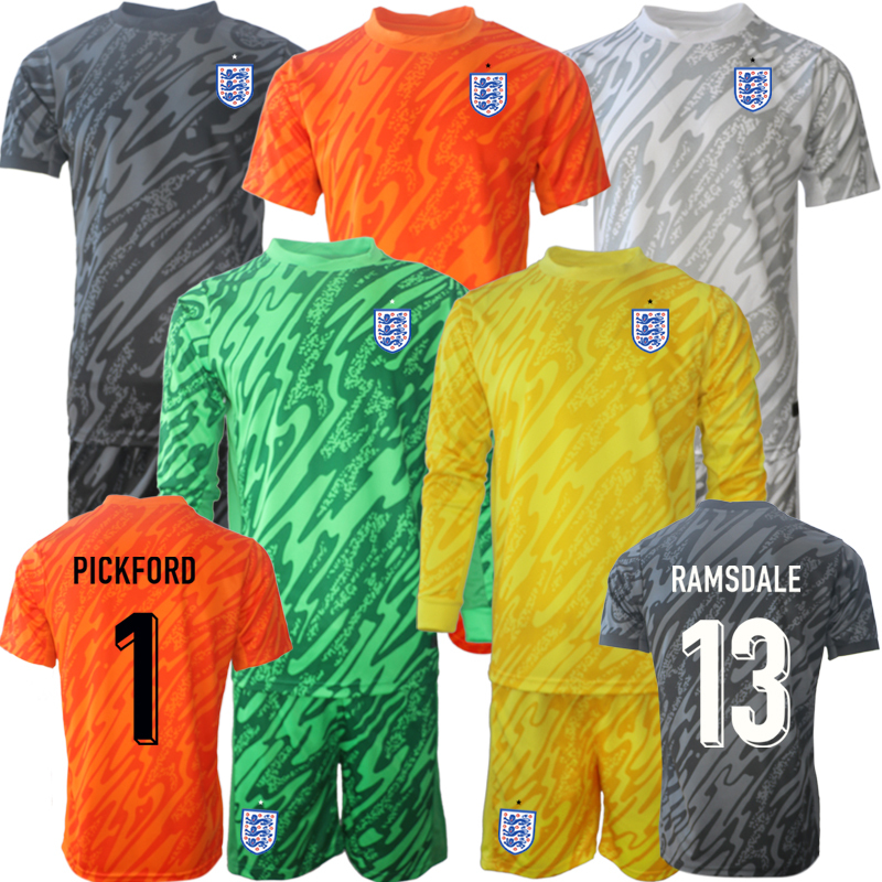 England Goalkeeper Jersey No. 1 Pickford Ramus Dell Gantry Uniform Adult Children's Football Uniform England Goalkeeper Jersey No. 1 Pickford Ramus Dell Gantry Uniform Adult Children's Football Uniform