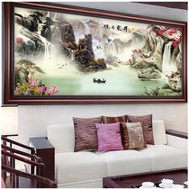 Cross embroidered 2021 new full drilling living room Rising Sun Dongsheng Large Atmosphere China Wind Mountain Water 5D Point Sticker Diamond Painting