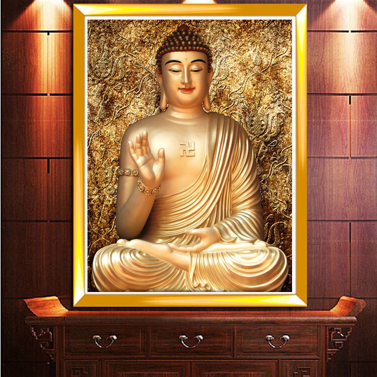 Cross embroidered diamond embroidered 2021 new like coming to Amitabha Buddha point with diamond painting full drill Buddha statue series 5D