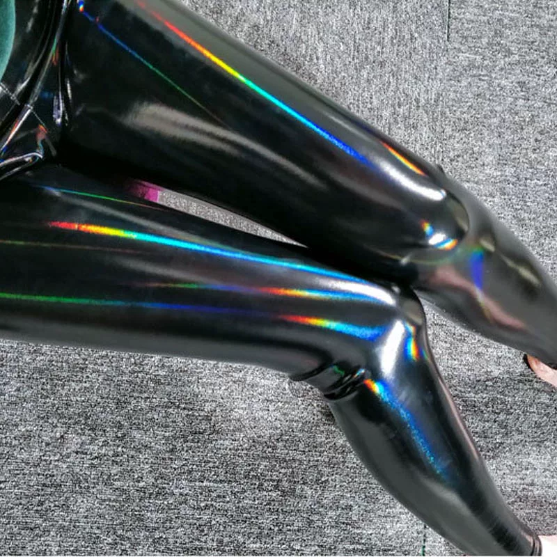 Полиуретановые леггинсы, sexy брюки, высокая талия, зеркальный эффект, обтягивающие, европейский стиль, плюс размер