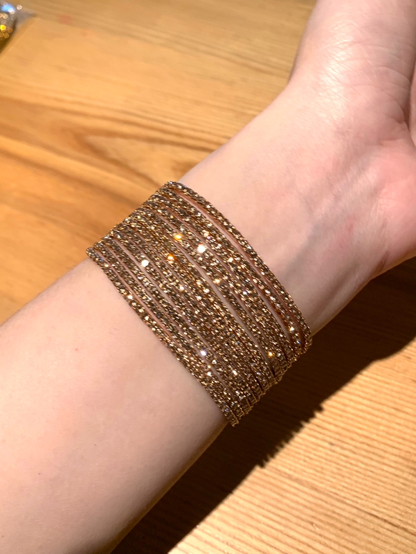 Champagne Gold Sparkling Bracelet Stackable for Women, Unique European and American Style Multi-Layer Bracelet, Tennis Bracelet, Exquisite and High-End Feel 2026