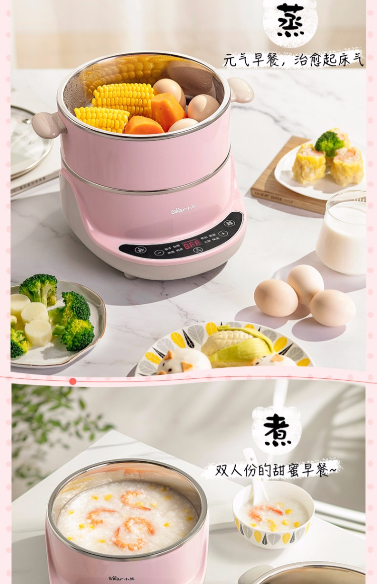Trứng hấp hai lớp trứng luộc nhân tạo trứng luộc 羹 đa năng hấp hộ gia đình hai lớp hấp nhỏ - Nồi trứng nồi nấu mì