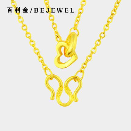 2018新款黄金项链纯金女999足金吊坠细套链锁