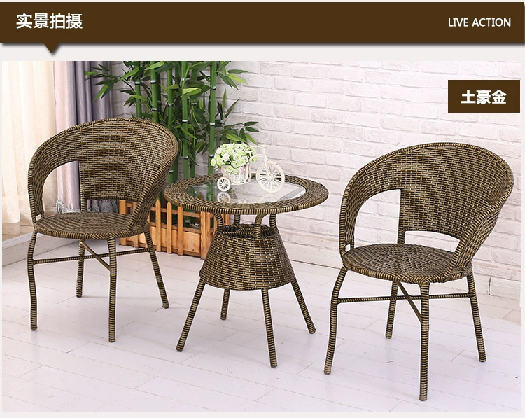 Wicker ghế ba mảnh bàn ban công và ghế đặc biệt cung cấp giải trí ngoài trời đồ nội thất sân vườn phòng khách bàn cà phê năm bộ kết hợp ghế - Bàn ghế ngoài trời / sân