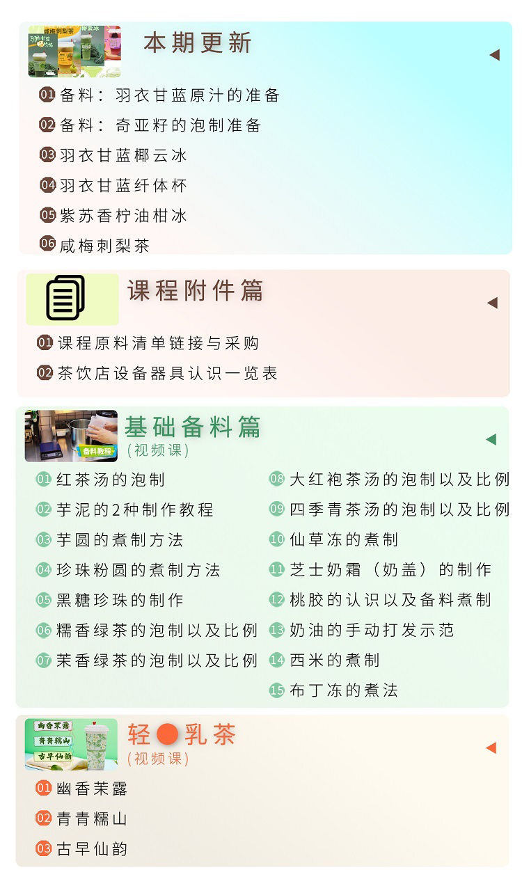 奶茶配方全套资料商用饮品制作教程视频-新华旅信息