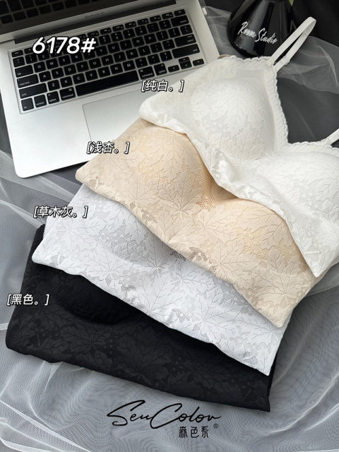 Deme Ruisen ສີໃນພາກຮຽນ spring ແລະ summer underwear 6178 lace ສາມມິຕິລະດັບຮູບແບບ latex fixed camisole ກັບຄືນໄປບ່ອນທີ່ສວຍງາມຂອງແມ່ຍິງ