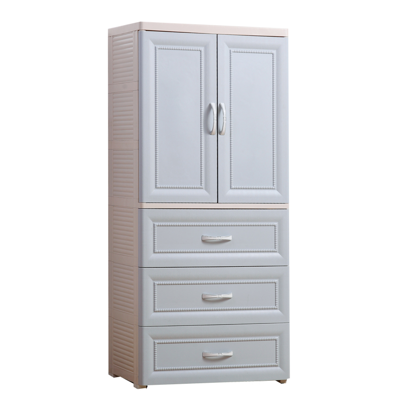 Double Door Children Wardrobe Storage Cabinet Drawer Baby Wardrobe