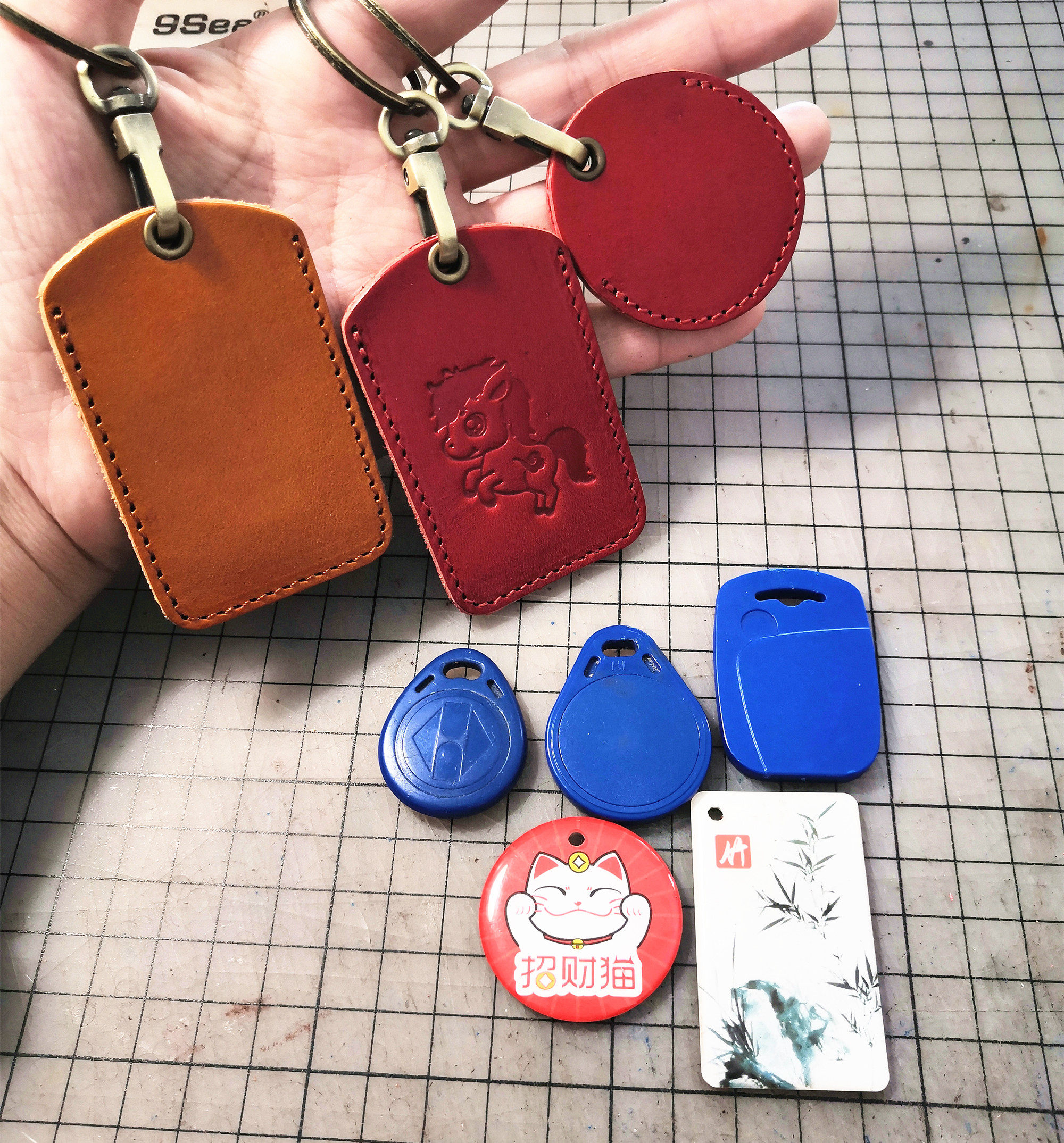 Leather mini card set access control card bus card elevator card access control card to make up the difference micro-defect special shooting hyperlink