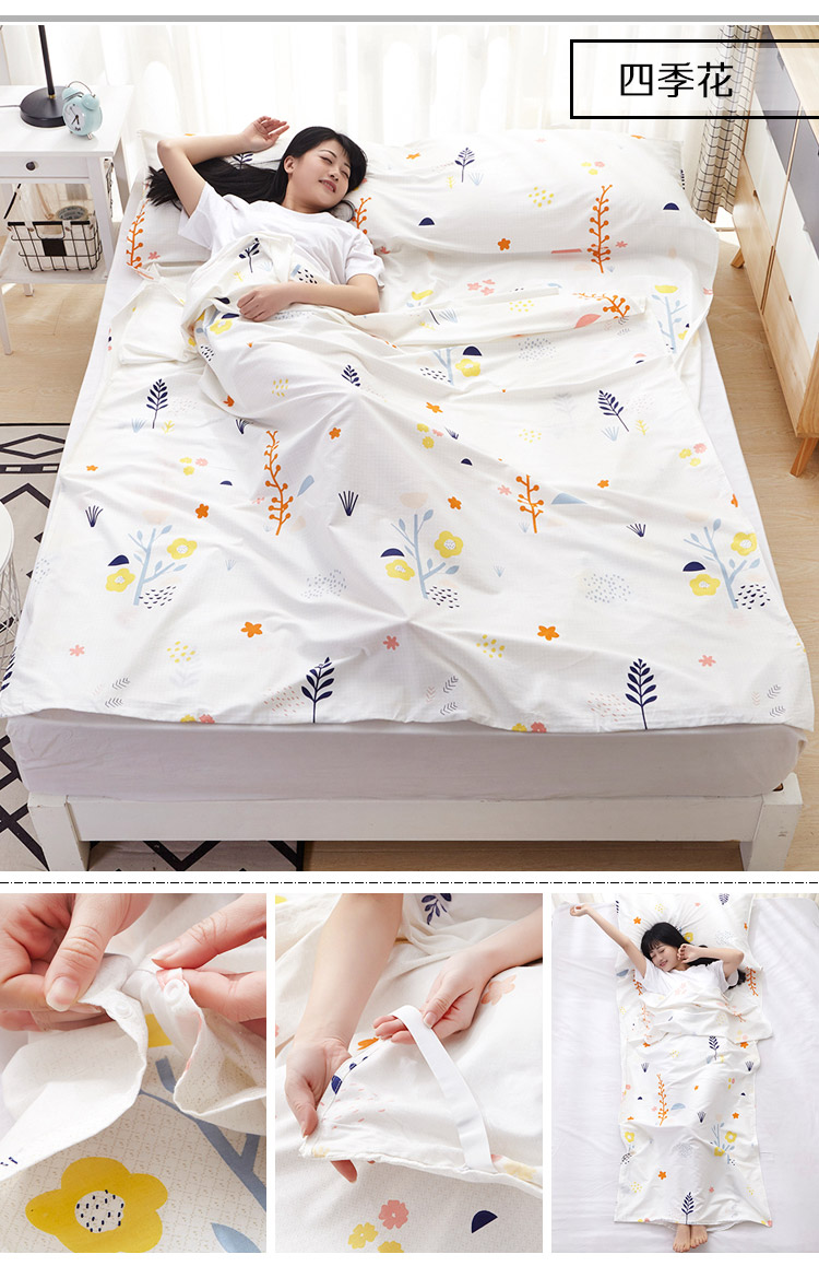 Tuyết fox bông cotton bẩn túi ngủ khách sạn khách sạn bẩn quilt cover Kumamoto gấu du lịch đôi khăn trải giường ngủ