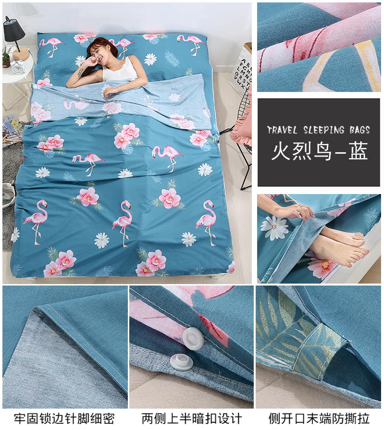 Du lịch bẩn túi ngủ dành cho người lớn tấm xách tay khách sạn trong nhà bẩn quilt cover cotton du lịch ngoài trời duy nhất đôi túi ngủ