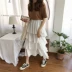 Mùa xuân Hàn Quốc phiên bản của eo cao là mỏng váy voan lớp váy váy cổ tích váy dài lá sen váy váy nữ Váy