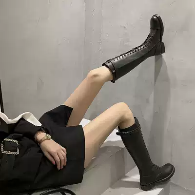(Anti-season clearance) No knee high boots in the winter of 2020 knee high boots Martin boots riding boots strap long women's boots