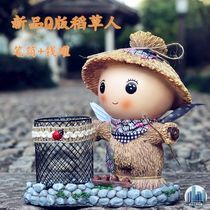 New Q version of Scarecrow piggy bank pen pot savings pot creative gifts boys and girls birthday gifts to students