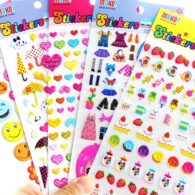 Children's stickers Korean version of three-dimensional bubble stickers stickers Princess kindergarten baby boy girl reward sticky toys