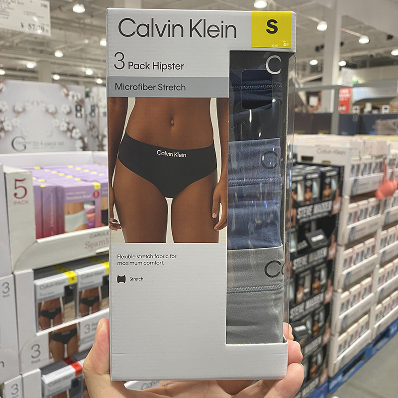 Imported Ck Women's Letter Print Briefs Calvin Klein Low-Rise Classic Bikini Costco